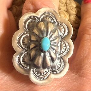 Navajo Raymond Begay
Concho Ring 
Adjustable sits at about 6 1/2